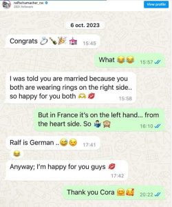 Ralf Schumacher leaked WhatsApp chats